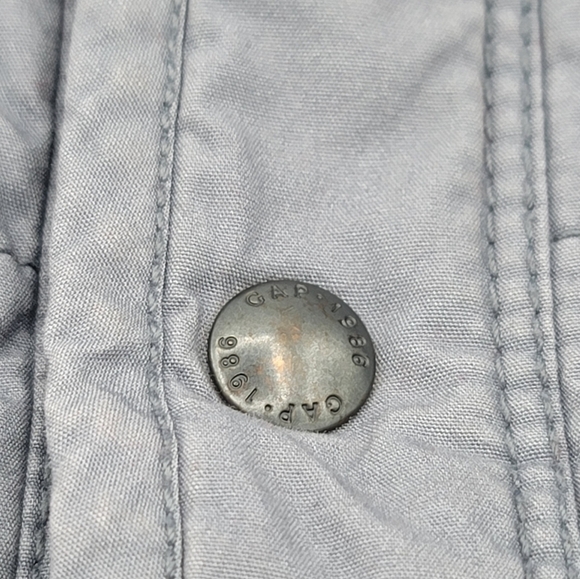 Baby Gap Blue Grey Quilted Coat Jacket 18-24 mo. #638 - Picture 10 of 11